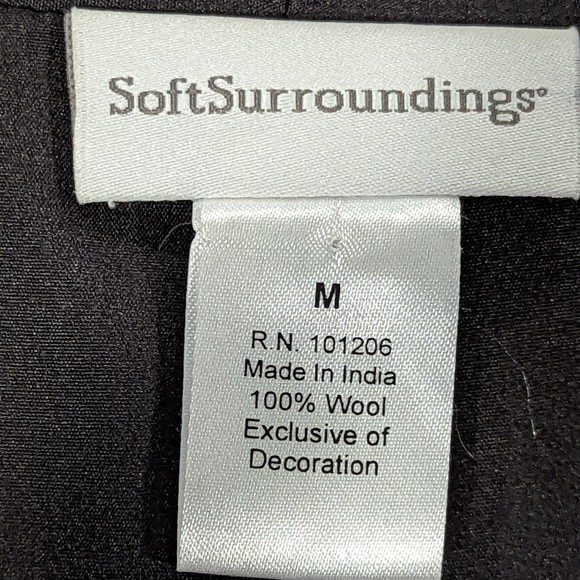 Soft Surroundings 100% Wool Embroidered Jacket Size Medium - Picture 6 of 7